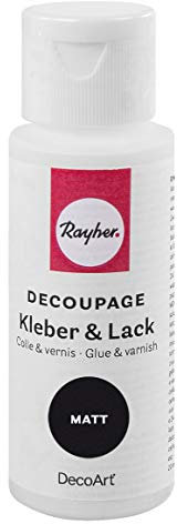 Rayher 38826000 Decoupage Kleber&Lack matt, Flasche 59ml, Weiß