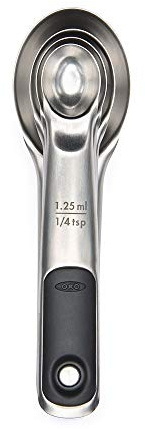 Oxo Measuring Spoon Set 4 pcs of Stainless Steel, Silver, 4.32 x 10.16 x 19.56 cm