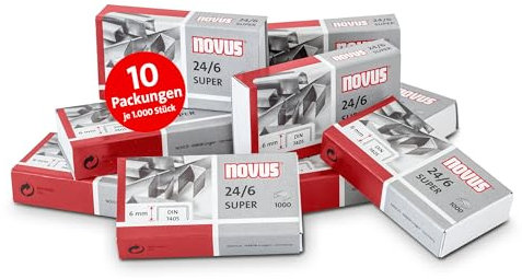 Novus Heftklammern 24/6 DIN SUPER für Büroheftgeräte, 10.000 Stück