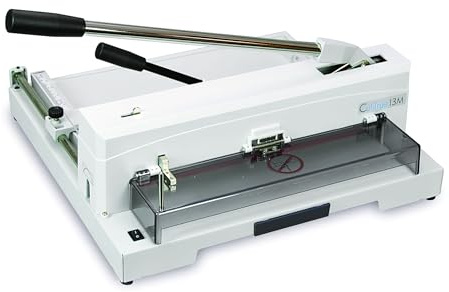 FORMAX Cut-True 13M Tabletop Manual Guillotine Cutter, Manual lever handle, 14.5” Maximum Cutting Width, 5/8” Maximum Paper Stack Height, 1.58” Narrow Cut, LED Laser Cut Line, Blade Change Handles
