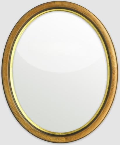 Neumann Bilderrahmen Ovalrahmen aus Holz im 9x13 cm-Format in nussbaum mit Gold