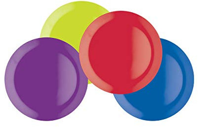 KitchenCraft Colourworks Platos de Melamina para Snack, 23 cm, Multicolor, Juego de Cuatro