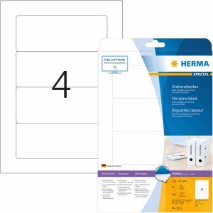 HERMA Ordneretiketten weiß 157x61mm A5-Ordner Special A4 VE=100 Stück
