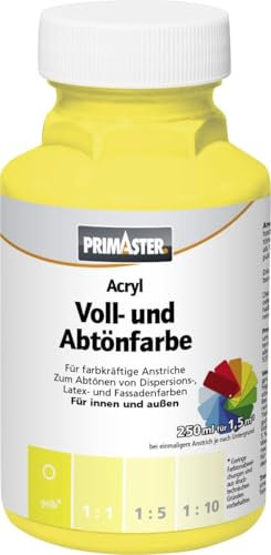 Primaster Voll- und Abtönfarbe 250ml Gelb Matt Acryl Dispersionsfarbe
