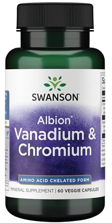 Swanson Albion Chelated Vanadium and Chromium 60 Veg Capsules
