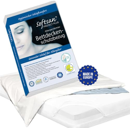 Softsan Protect Plus Bettdeckenbezug milbendicht 135x200 cm, Encasing, Milbenschutz für Hausstauballergiker