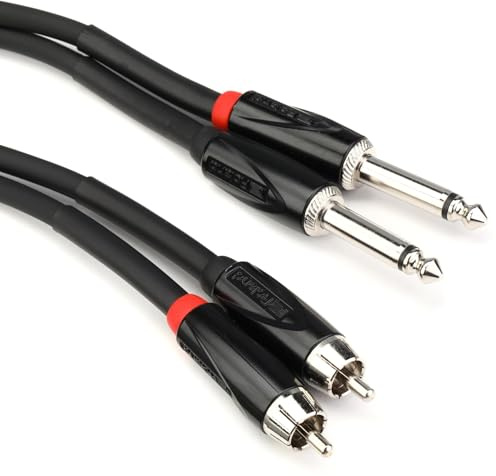 Roland Black Series Interconnect Cable, Dual RCA to Dual 1/4-Inch, 5-Feet
