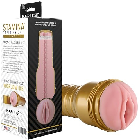 Fleshlight Pink Lady Stamina Training Unit - SuperSkin masturbatore, giocattolo del sesso estremamente realistico