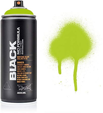 Montana Black Spray Paint, Matt Finish, 400ml Can, Colour: BLK6010 - Slimer