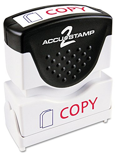 ACCUSTAMP2 035532 Pre-Inked Shutter Stamp with Microban, Red/Blue, Copy, 1 5/8 x 1/2