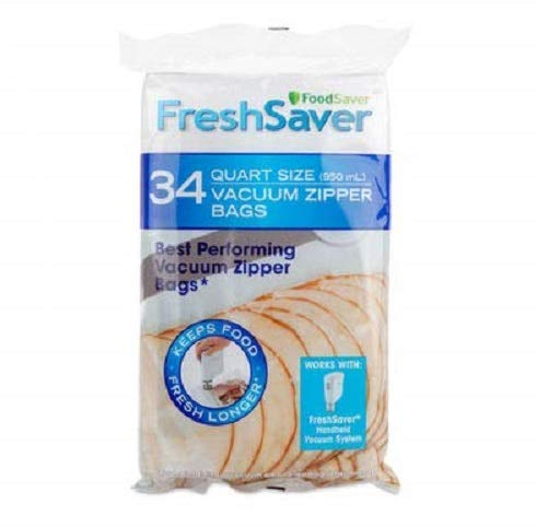 FoodSaver FreshSaver Quart-sized Vacuum Zipper Bags 34 Count (Pack of 1)
