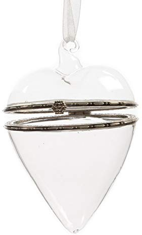 Hänger Glas klar Herz Herzhänger silber Glasgeschenk Glashänger Baumschmuck Geschenkverpackung Geschenk Überraschungsverpackung Verpackung