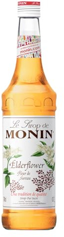 MONIN Premium Elderflower Syrup 700ml for Cocktails and Mocktails. Vegan-Friendly, Allergen-Free, 100% Natural Flavours and Colourings