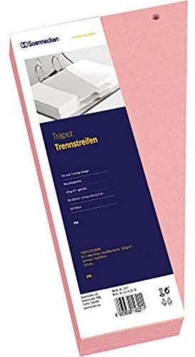 Soennecken Trennstreifen Trapezform, 6,5-12,5 x 24 cm (H x B), Recyclingkarton, 190 g/qm, rosa, 100 St./Pack.