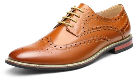 DREAM PAIRS Men's Wingtips Dress Shoes Brogues Derbys PRINCE-03 Brown Size 12 US/ 11 UK