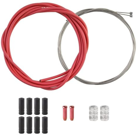 Clarks Universal S/S Front and Rear Gear Cable Kit W/ Sp4 Red Outer Casing