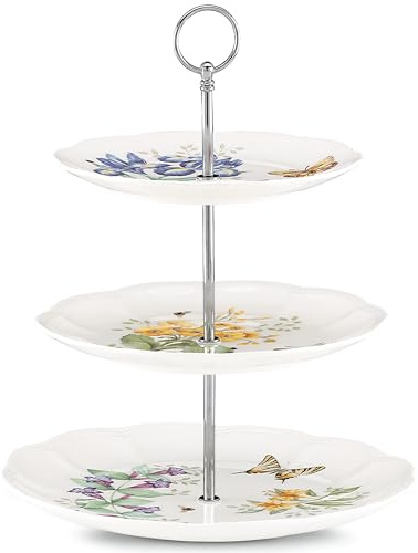 Lenox Butterfly Meadow 3-Tiered Server, 4.10 LB, Multi