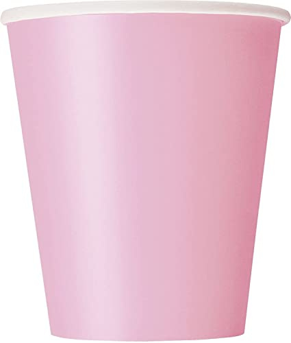 Unique vasos de papel, color rosa claro, 14 unidad (paquete de 1) (30883)
