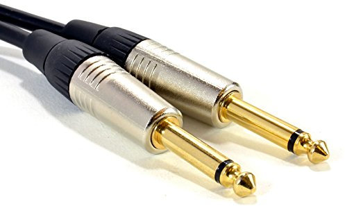 kenable GOLD Mono 6.35mm Jack Plugs Guitar/Amp/Instrument LOW NOISE Cable Lead 2m [2 metres]