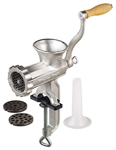 KitchenCraft Meat Mincer in Gift Box, Home Made No. 8, Manual Mincer, Cast Iron, 28 x 24 x 9cm, Silver