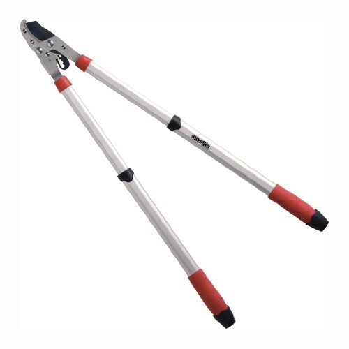 AUSONIA - 35081 EBRANCHEUR CISAILLE COUPE-BRANCHES TÉLESCOPIQUE À CLIQUET AVEC COUPE À ENCLUME ET LAME EN ACIER ET TÉFLON ET DES MANCHES TUBULAIRES EN ALUMINIUM EXTENSIBLES DE 68 À 100 CM