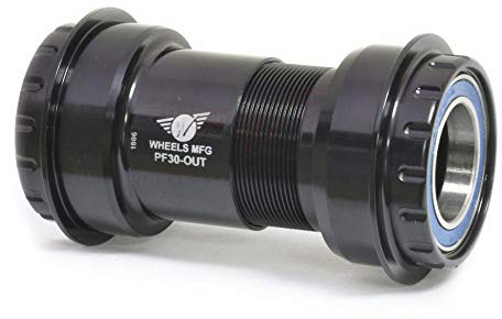 Wheels Manufacturing Press Fit 30 to Outboard Bottom Bracket with ABEC 3 Bearings, Black, Shimano 24mm Spindle