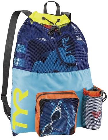 TYR Big Mesh Mummy Bckpk Mochila, Unisex Adulto, Azul/Amarillo, Talla Única