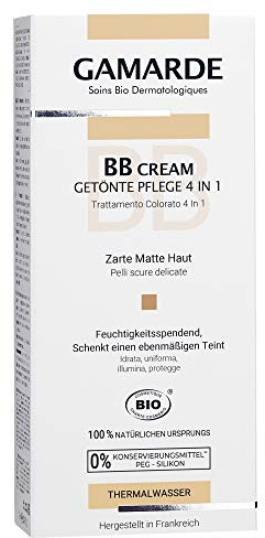 GAMARDE Bio-Kosmetik: BB Cream – Getönte Pflege 4 in 1 dunkle Haut I Getönte Tagescreme Naturkosmetik I BB Creme Vegan I Vegan BB Cream I Make Up Creme Teint Korrigierend I Tagescreme getönt I 40 ml