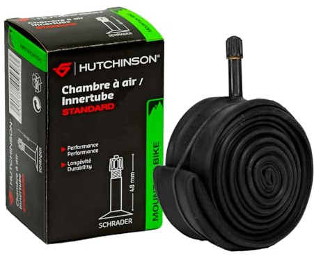 HUTCHINSON - Chambre À Air - VTT - Standard - Résistance Et Anti-Crevaison - Valve Schräder - Épaisseur 0.9 mm - 48 MM - 29 x 1,90 - 2,35, Noir