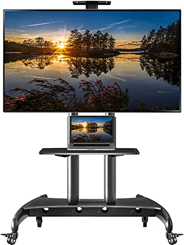 NB North Bayou Mobile TV Cart TV Stand with Wheels for 55 - 85 Inch LCD LED OLED Plasma Flat Panel Screens up to 200lbs AVA1800-70-1P (Black)