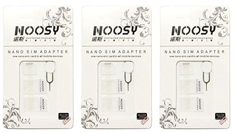 Kit de Adaptador de Tarjeta SIM, Paquete de 3 (9 adaptadores totales: Nano a Micro, Nano a Regular, Micro a Regular) con Extractor de SIM