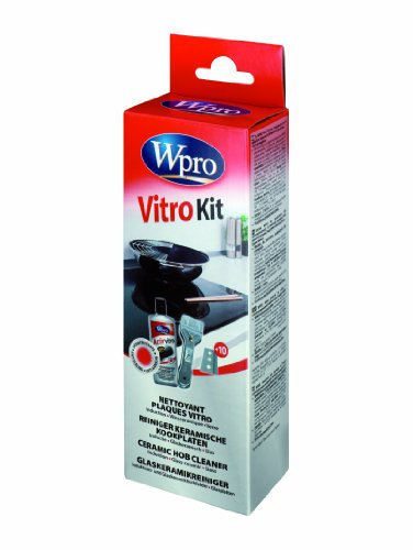 Wpro Kit de nettoyage pour plaques de cuisson en céramique avec crème nettoyant/grattoir et 10 lames