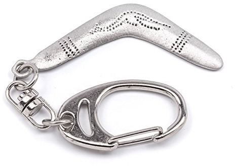 Boomerang nyckelring anpassningsbar, grå, S, grå, S