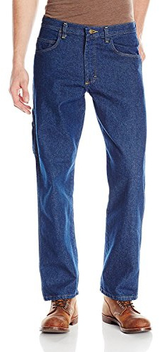 Red Kap Men's Loose Fit Dungaree, Dark Wash, 38x30