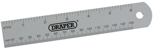 Draper 152mm Stainless Steel Rule | 6 Inch Precision Metal Ruler for Cutting | 52396