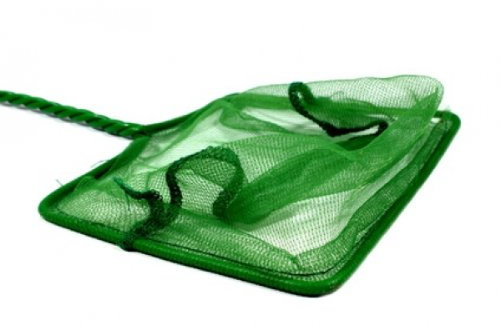 Lapis Aquarium Fischnetz, Kescher, Fischkescher, Fischfangnetz, Fangnetz, Grünes Netz, gedrehter Griff, aufhängbar