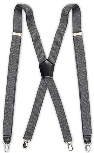 Dockers Men's Textured Solid Suspender,Gray,One Size
