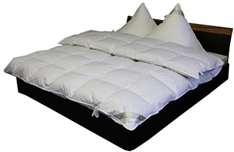 Betten Hofmann 8 cm Hochsteg Daunenbett Daunendecke 6x7 Karo 240x220, 2100 Gramm, 100% Daunen Winterbett, superwarm, Winterdecke, Naturprodukt,