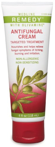 Medline Remedy Olivamine Antifungal Cream, White, 4 fl oz