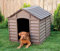 Starplast Large Heavy Duty Plastic Dog Kennel Pet Shelter PLASTIC DURABLE OUTDOOR - Color Mocha/Brown