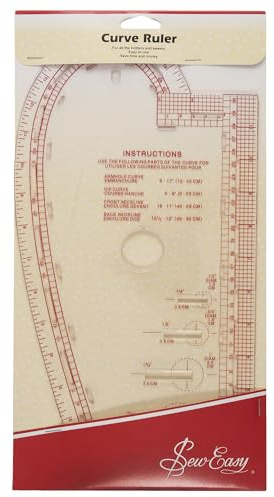 Sys Easy NL4196 | Böjd linjal stickade armhål, halslinjer, höftkurvor 30 cm/12 tum