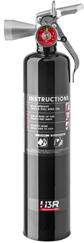 HalGuard Halotron Fire Extinguisher for Vehicles, Race Cars, Trucks & Off-Road | Clean, No Powder, No Mess | Rechargeable & Safe for Engine, Interior, Electronics | UL Listed | Black 2.5 lbs