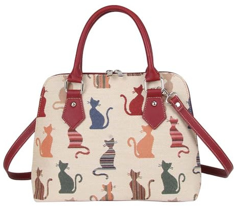Signare Gobelin-Handtaschen, Schultertasche und Crossbody-Taschen für Damen, Freche Katze, Medium