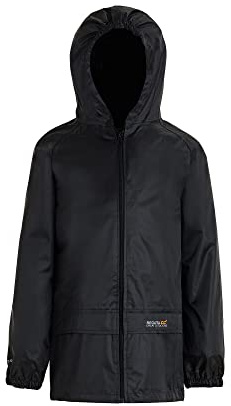 Regatta Chaqueta para niños Stormbreak con costuras selladas impermeables y con capucha Jackets Waterproof Shell, Unisex niños, Black, 2