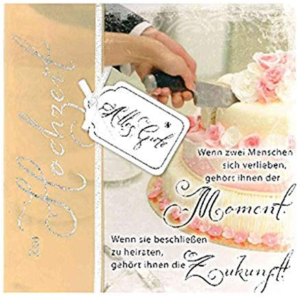 Depesche 4907-043 Emotions Glückwunsch-Karte zur Hochzeit, elegante Hochzeitskarte mit passendem Spruch und Innentext, inkl. Umschlag, 17 x 16,5 cm