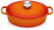 Le Creuset Signature Gusseisen-Bräter mit Deckel, Ø 27 cm, Oval, 3.4 l, Ofenrot, 21186270902430