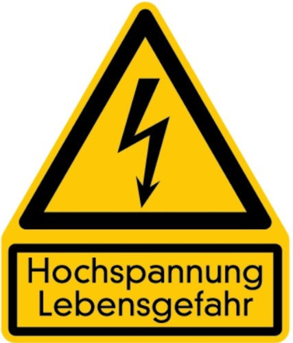 LEMAX® Aufkleber Warnschild, Kombischild, Hochspannung Folie selbstklebend 100x118.50mm