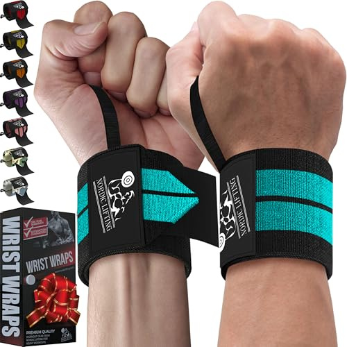 Muñequeras para el Levantamiento de pesas/Cross Training/Powerlifting/Fisioculturismo - para Mujer y Hombre - Equipo de primera calidad para ofrecer el mejor soporte y refuerzo para las manos