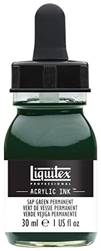 Liquitex 4260315 liquid professional acrylic paints - ink, 30 ml, highly pigmented airbrush paint, juice green permanent