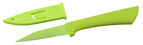 Fackelmann NIROSTA Gemüsemesser HAPPY, Küchenmesser inkl. Klingenschutz, Allzweckmesser mit scharfer Edelstahlklinge (Farbe: Grün), Menge: 1 Stück